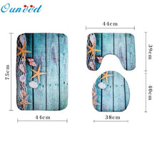 Load image into Gallery viewer, 3pcs/set Bathroom Non-Slip Blue Ocean Style