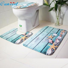 Load image into Gallery viewer, 3pcs/set Bathroom Non-Slip Blue Ocean Style